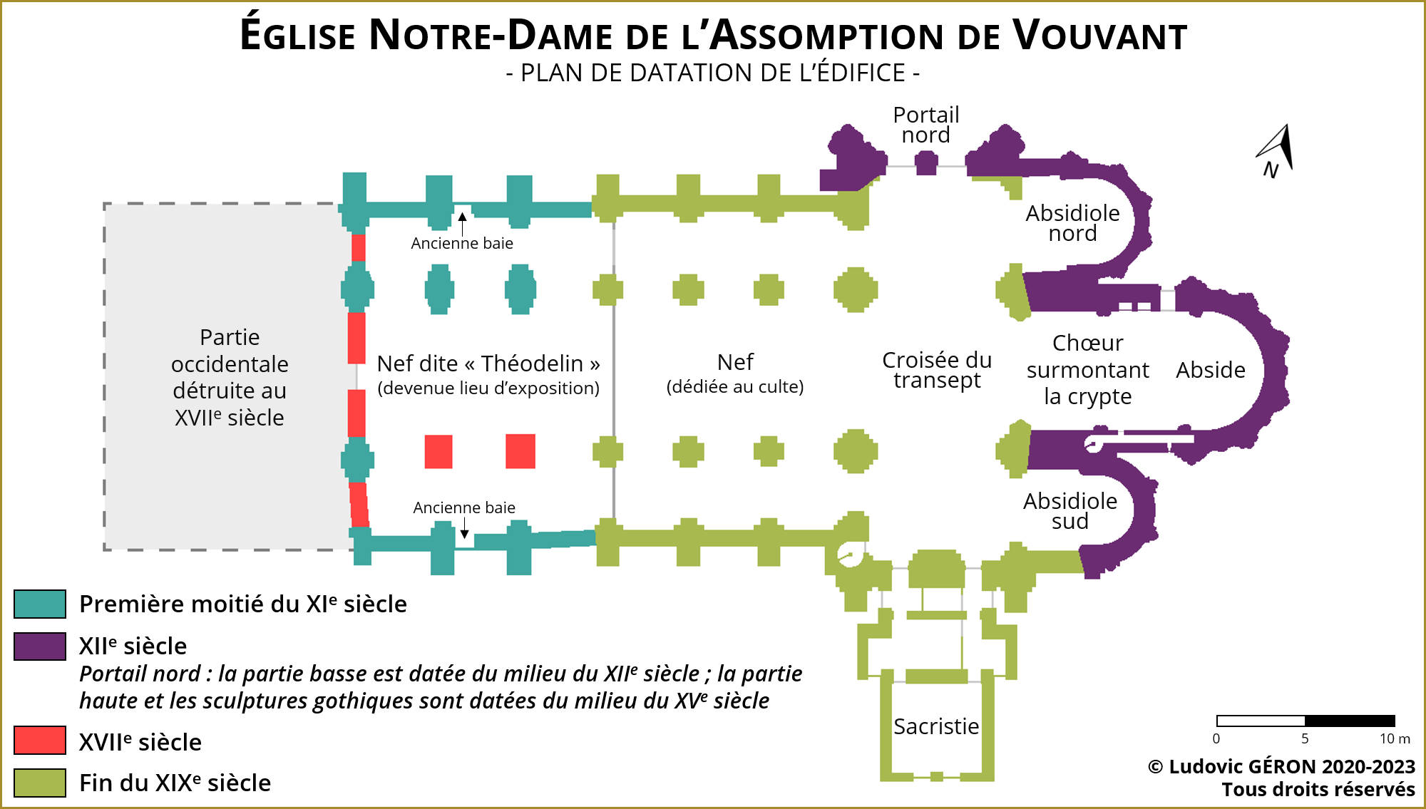 Ludovic Géron - Plan de l'église Notre-Dame de Vouvant